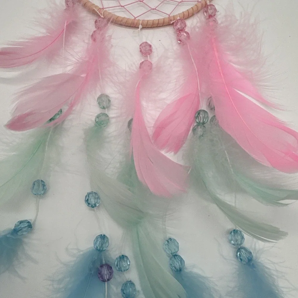 Pastel Colors Dreamcatcher With Feathers And Beads 20